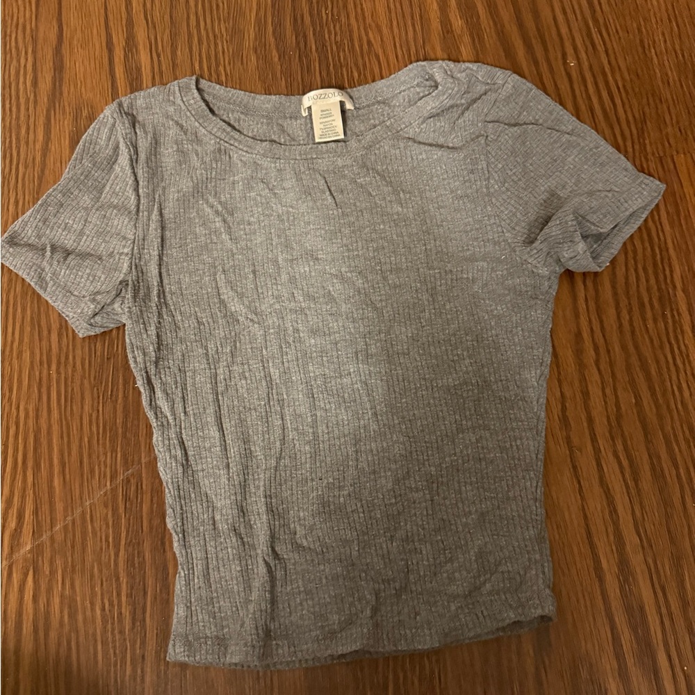 Gray Short Sleeve Top